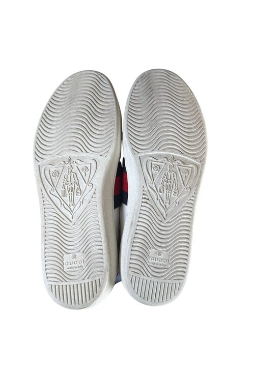 Gucci Sylvie Web Ace White Leather Men\'s Slip on Sneaker Size UK 8 US 8.5 main image 7